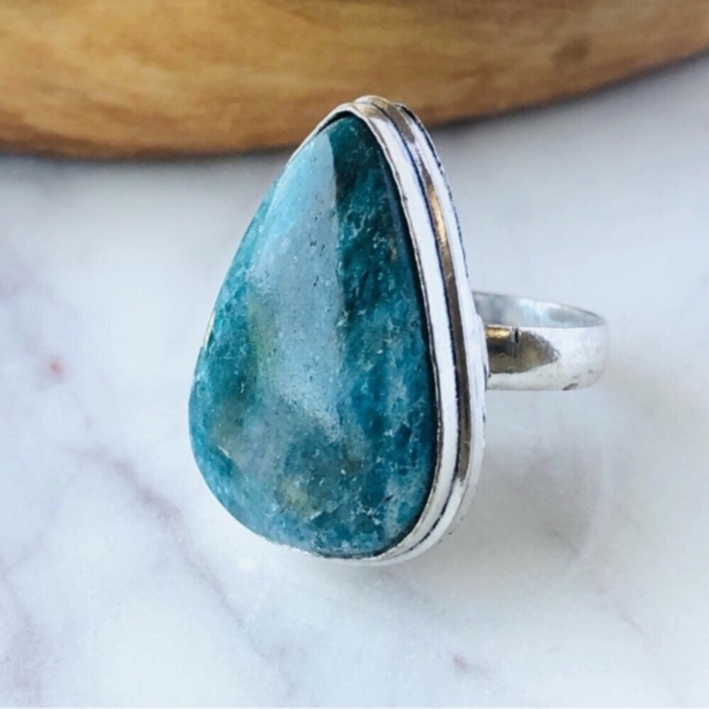 Apatite Silver Ring